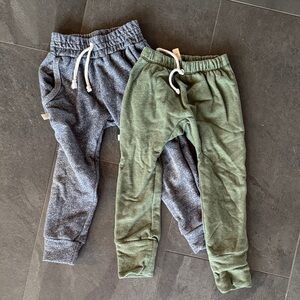 Kids Comfy Joggers - Heather Gray and Olive